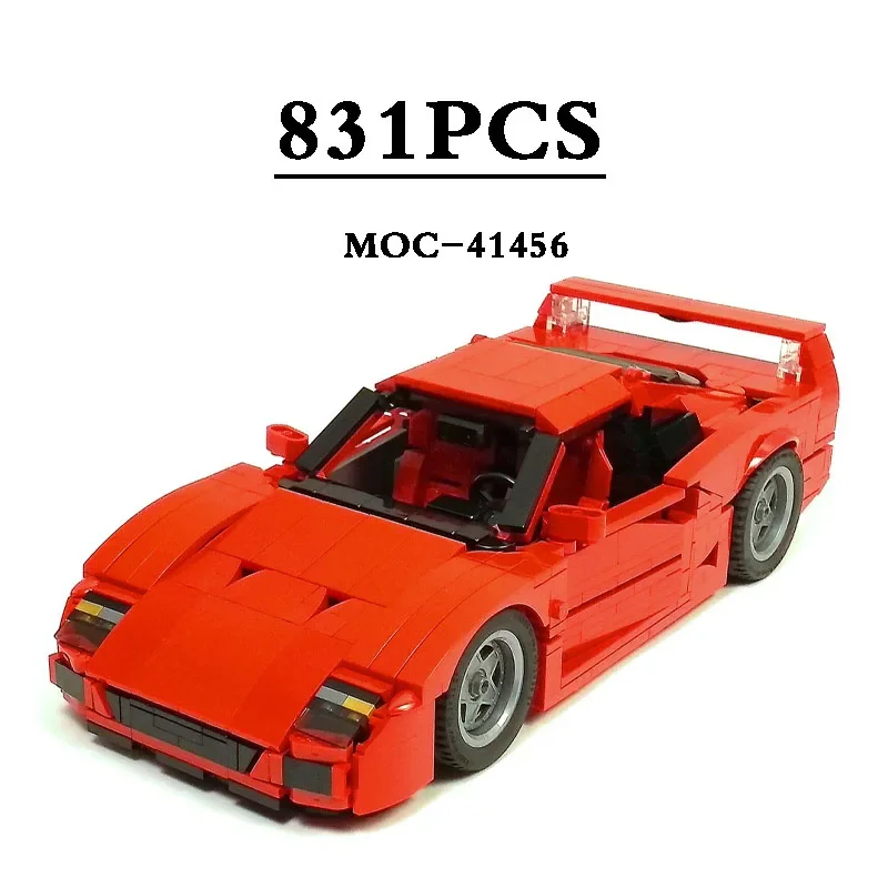 Bojovný blok MOC-41456 Racing CAR 10248 F40 LM ROADSTER V2 BUDOVANÝ BLOKOVÝ MODEL 831KS DETS HORKY BARDEL Darček Darček vianočný darček