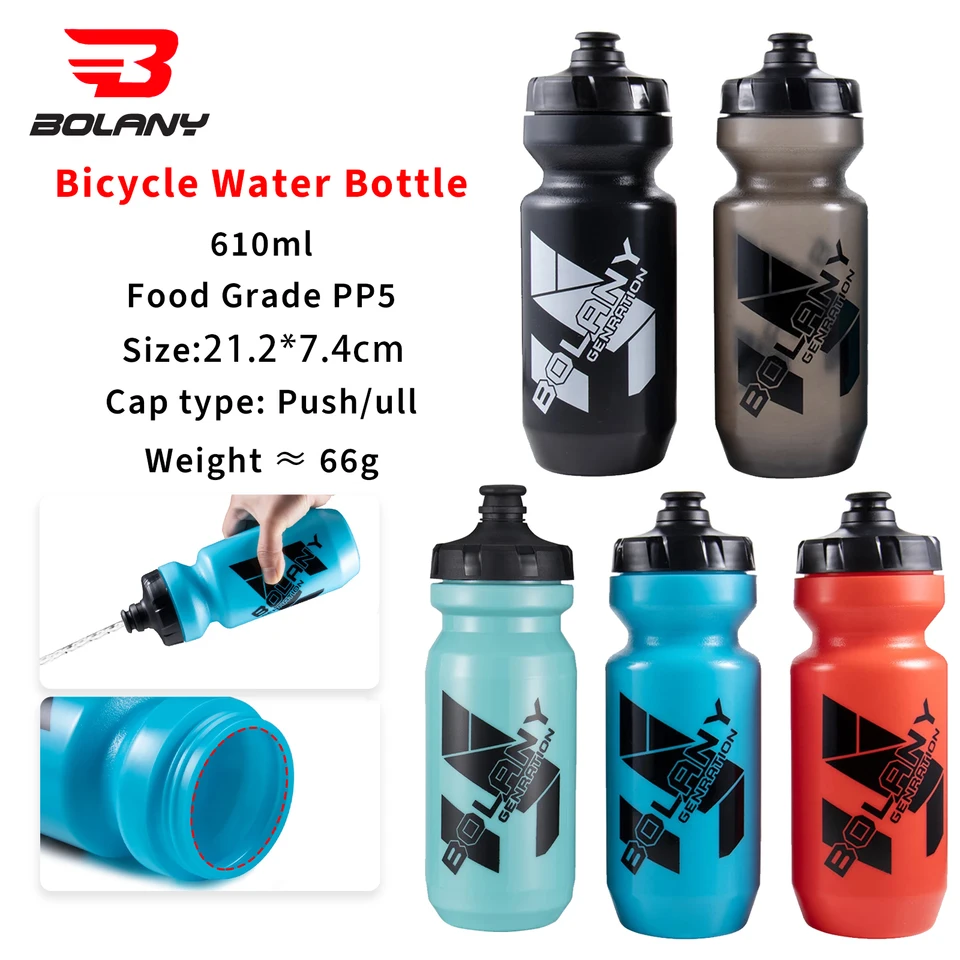 Bolany Bicycle Fľaša na fľašu s fľašou bez úniku vody proti šviku na vytlačenie vody Vonkajšia športová prenosná prenosná voda šálka 610 ml