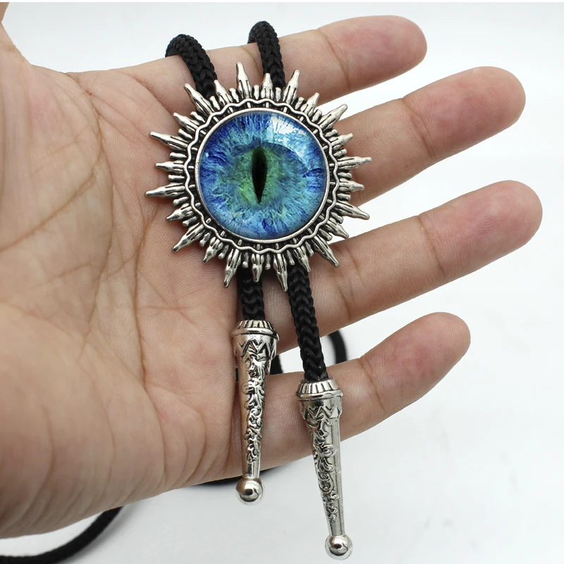 Bolo-0019 Nový príchod Dragon Eye Cowboy Bolo kravata ručne vyrábaná sklenená kupolka Sauron Eye Eye Jewelry Glass Cabochon Neck Tet