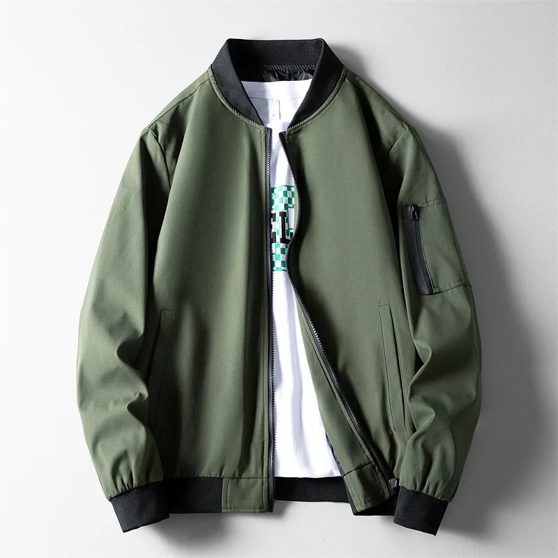 Bomber bunda Men Autumn Solid Baseball Bathets Coats Castwear Outwear Top Slim Fit Windbreaker Car Bunda Pánske oblečenie