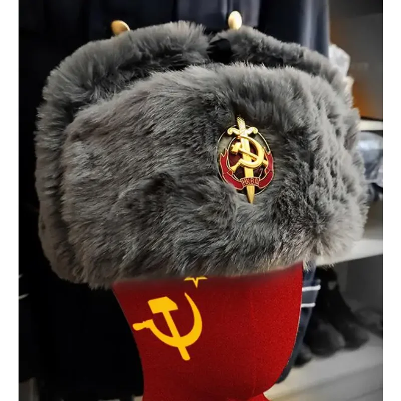 Bombor Hat Winter Sovietsky zväz čiapka nadýchaných strážcov ruských vojenských mužov leifeng