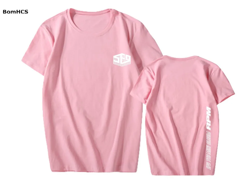 Bomhcs KPOP SF9 RPM bavlnené tričko Základné tričko Unisex Fanmade tlačené košele s krátkym rukávom Športové vrcholy (čierna ružová šedá biela)