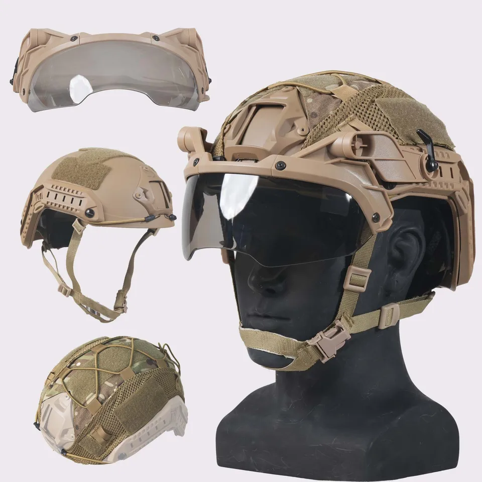 Booiu Airsoft MH taktická prilba ABS nastaviteľná prilba prilba prilba Overs Goggles Outdoor CS Airsoft Sports Ochranné prilby