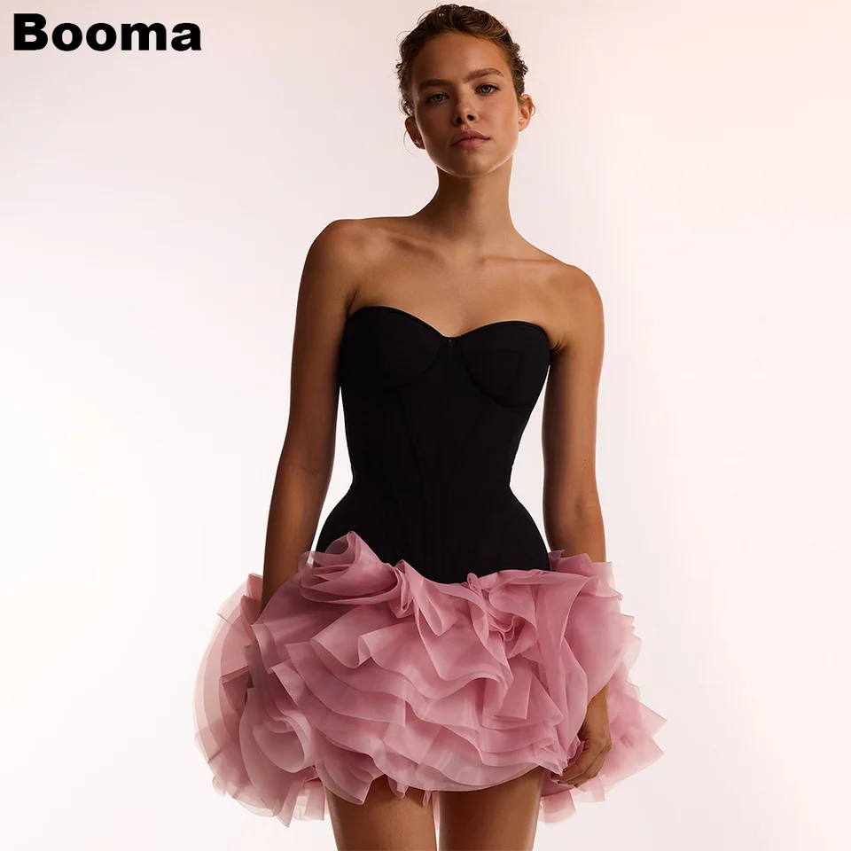 Booma A-Line Mini Prom šaty, miláčik bez rukávov odstupňované kokteilové šaty pre ženy špeciálne príležitosti šaty Outtifts Prispôsobené
