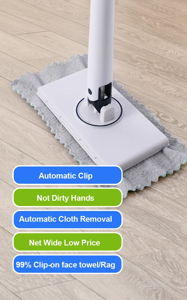 Boomjoy Mini Mop Automatický klip na klip mop ruky zadarmo mop pre kuchyň