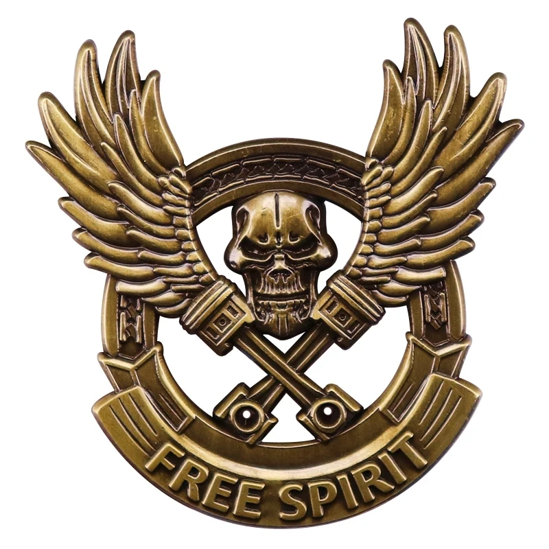 Born to Ride Free Spirit Skull Lube Enema Pin Pin Pin pre oblečenie brošne na batohový aktovka odznak Darčeky šperky na šperky
