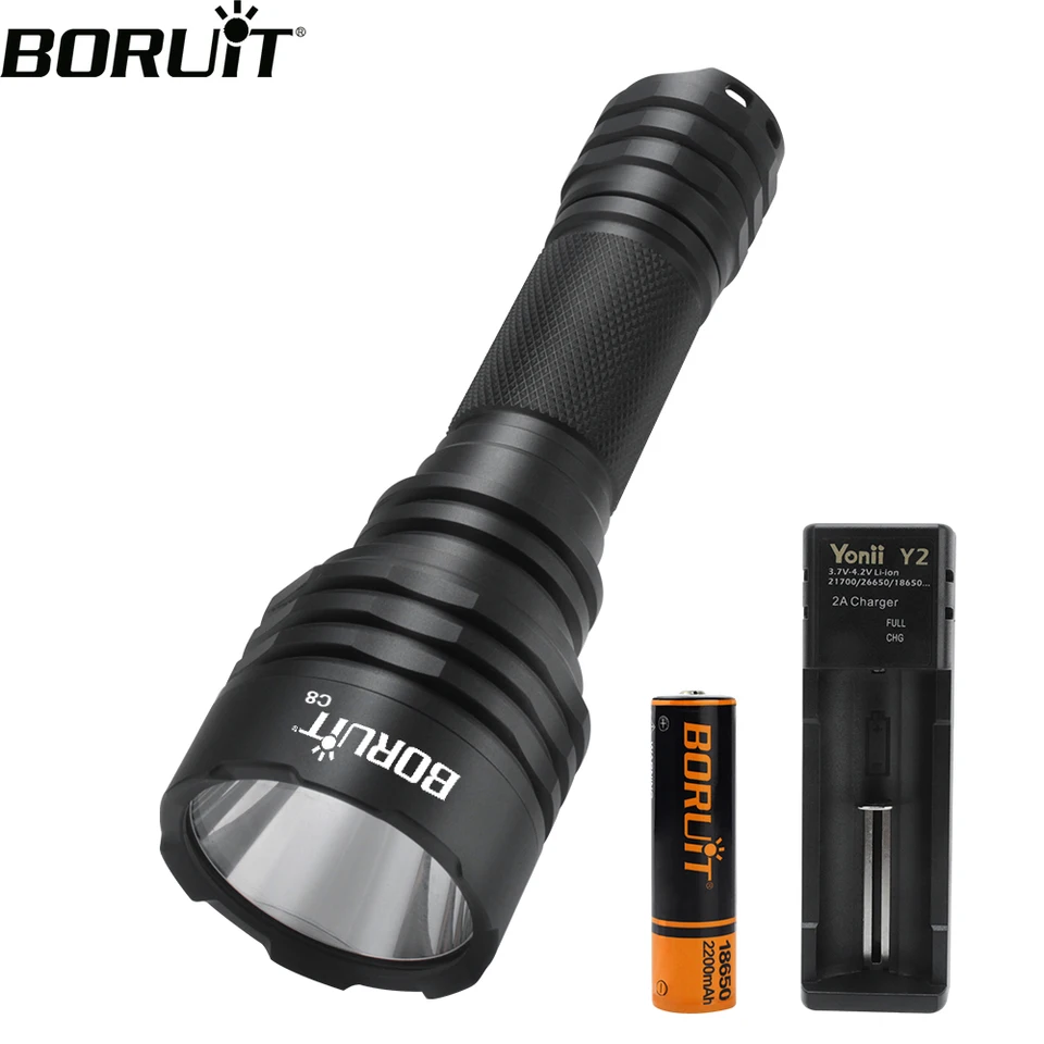 Boruit C8 NM1 LED LED LOD HODELA RILLE 1000LM Super svetlý dlhý dosah Torch Neploor