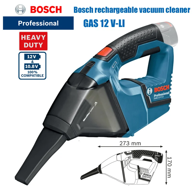 Bosch Gas12v-Li Domácnosť Malé bezdrôtové auto nabíjateľné priemyselné vreckové vysávač