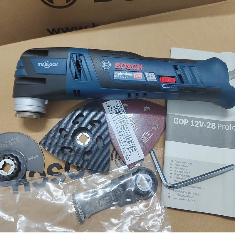 Bosch GOP12V-28 Nabíjateľný kefový elektrický orezávanie strihacieho stroja Univerzálny poklad oscilujúci multiool
