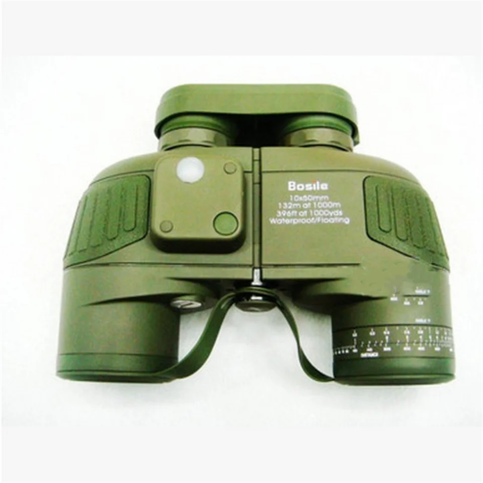Bosile 10x50 mm ďalekohľadové zrkadlové zrkadlo naplnené nepremokavým nízkym osvetlením nočného videnia Compass Ranging HD ďalekohľad