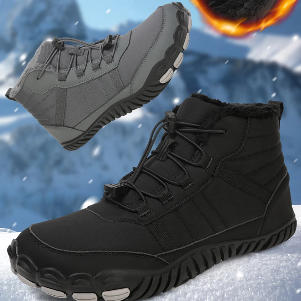 Bosé snehové topánky s vysokým obsahom bosých topánok proti sklzu Minimalistické členkové topánky Lightweight Trail Running topánky na turistické lezenie
