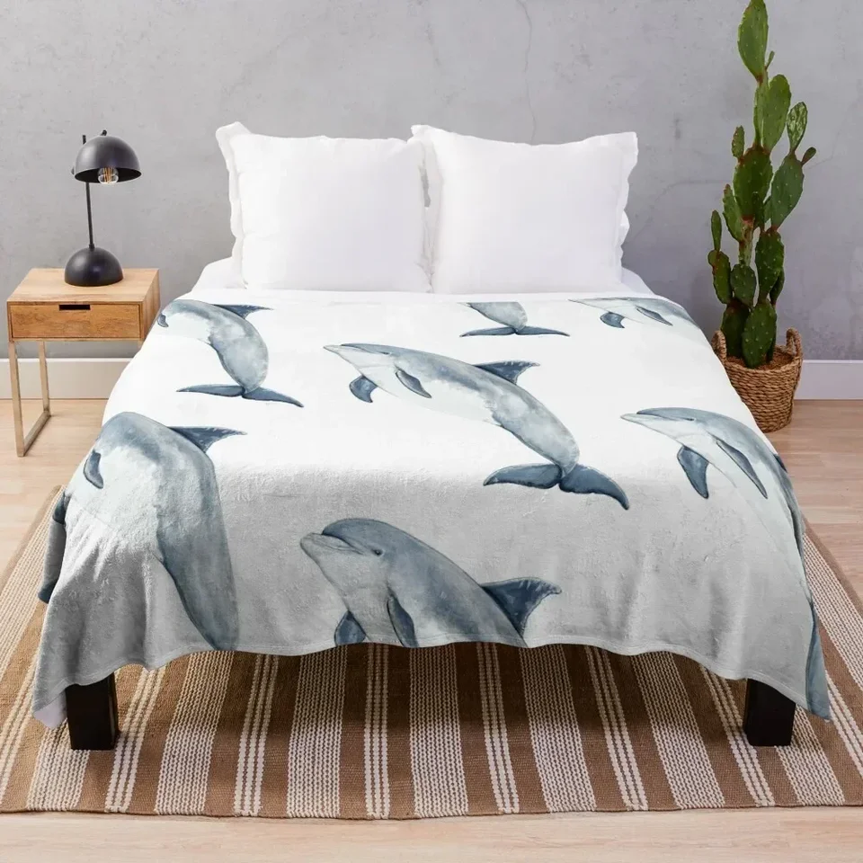 BOTTLONOSE DELPHIN TURsiops hádzať prikrývku tepelného cosplay anime prikrývky a prikrývky módnych pohoviek
