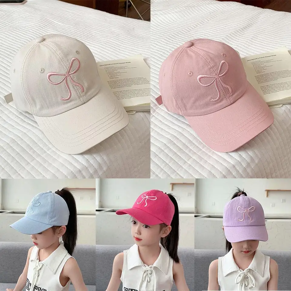 Bowbnots Hollow High Copy Caps Kids Baseball Caps pre chlapcov Dievčatá nastaviteľné prázdne špičkové špičkové čiapky letné slnečné klobúky