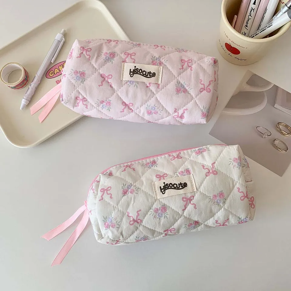 Bowknot Bow kancelárske potreby v taške na stolné počítače Veľká kapacita v Kórejskom štýle ceruzka estetický v štýle luk ceruzka ceruzka Kancelária