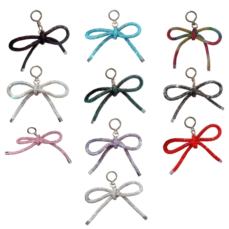 Bowknot Keychain pre telefón a dekoráciu tabletu Šumivé ozdoby Keyring Rodsenky