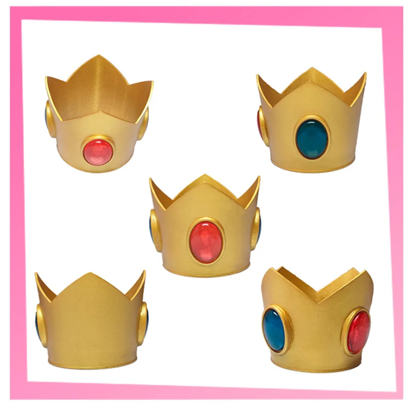 Bowsette Princess Bowser Peach Cosplay Crown Princezná toadstool broskyňové doplnky Halloween Carnival Party 3D tlač