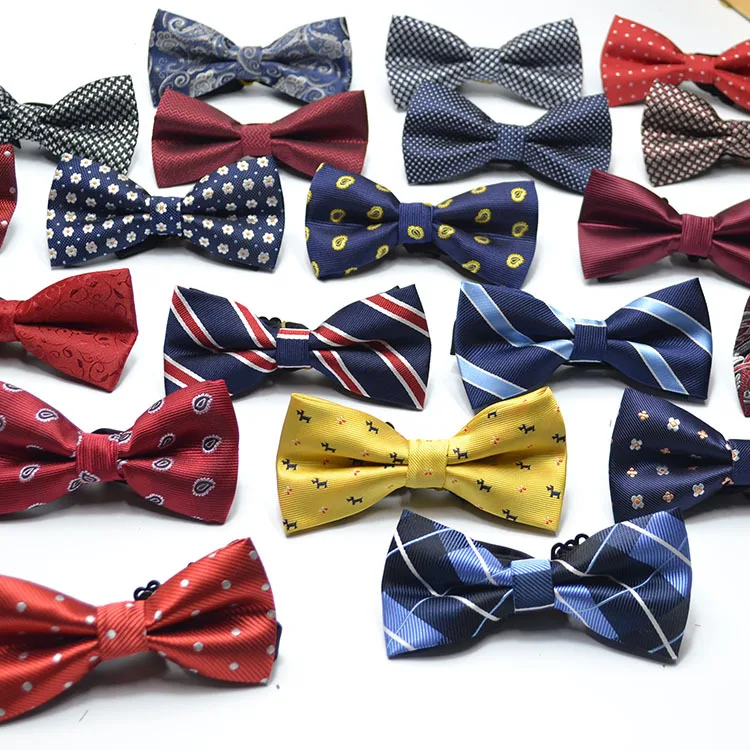 Bowtie muži formálne bodky pruh kravak, chlapci, pánske módne biznis Svadobné motýliky mužské šaty košele Krawatte legame darček