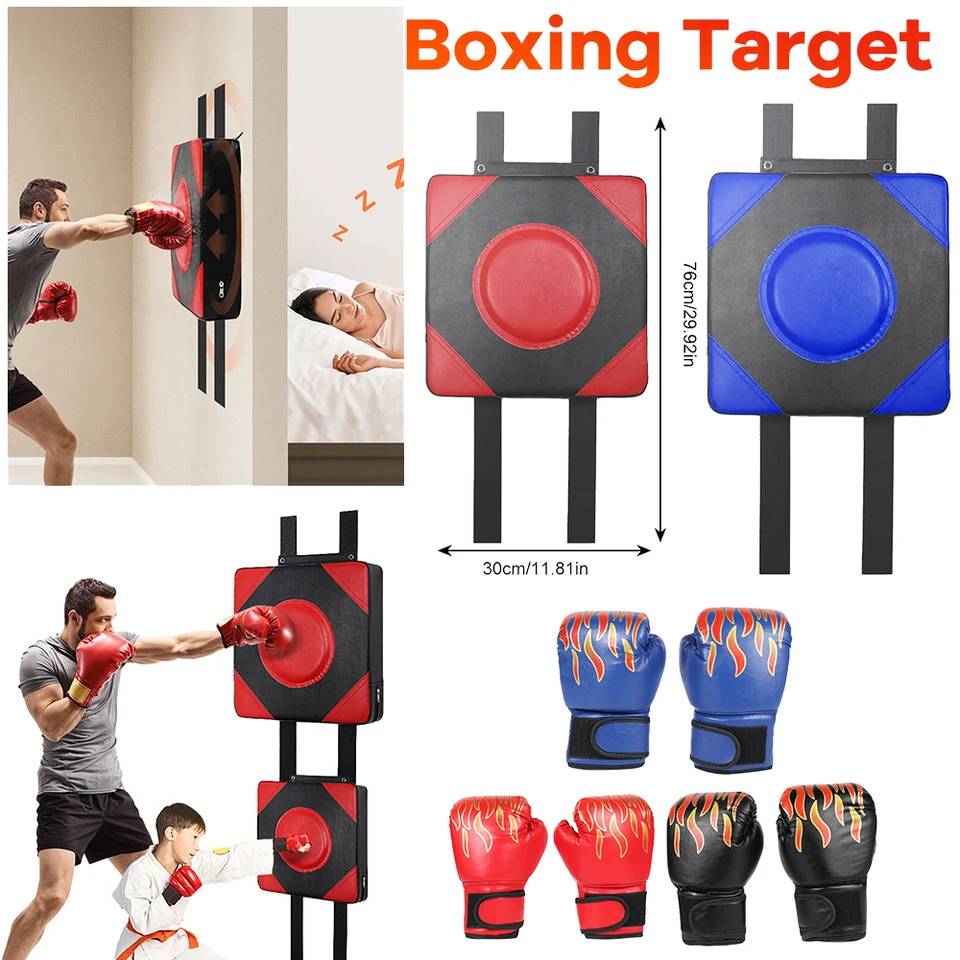 Boxing Punch Target PU kožená štvorcová stena Target nastaviteľná výška Boxing Training Pieskový vak Pieskový vak pre fitness taekwondo
