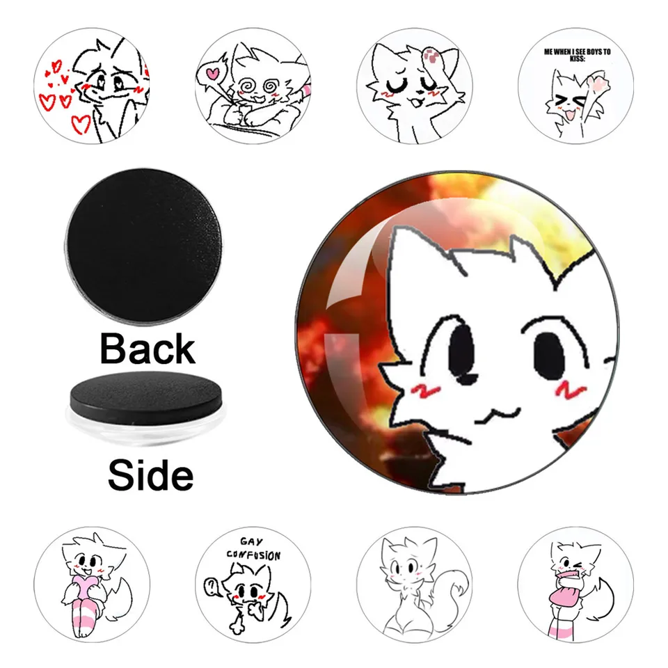 Boykisser Cat Meme Kawaii Zábavné ružové hlúpe mačky chladnička Magnet sklenená kupoly magnetické chladničky slepky na notu držiak Domáca dekorácia