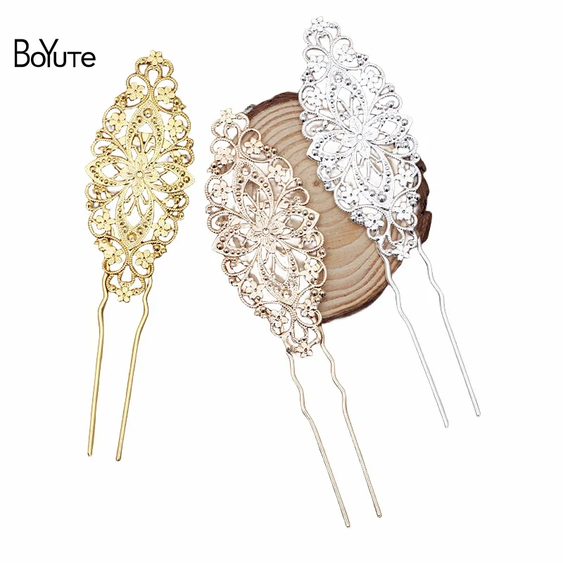 Boyute Veľkoobchod (10 kusov/šarža) 35*81 mm filigree Varikovňa základňa DIY ručne vyrobené retro palácové vlasové klenoty doplnky