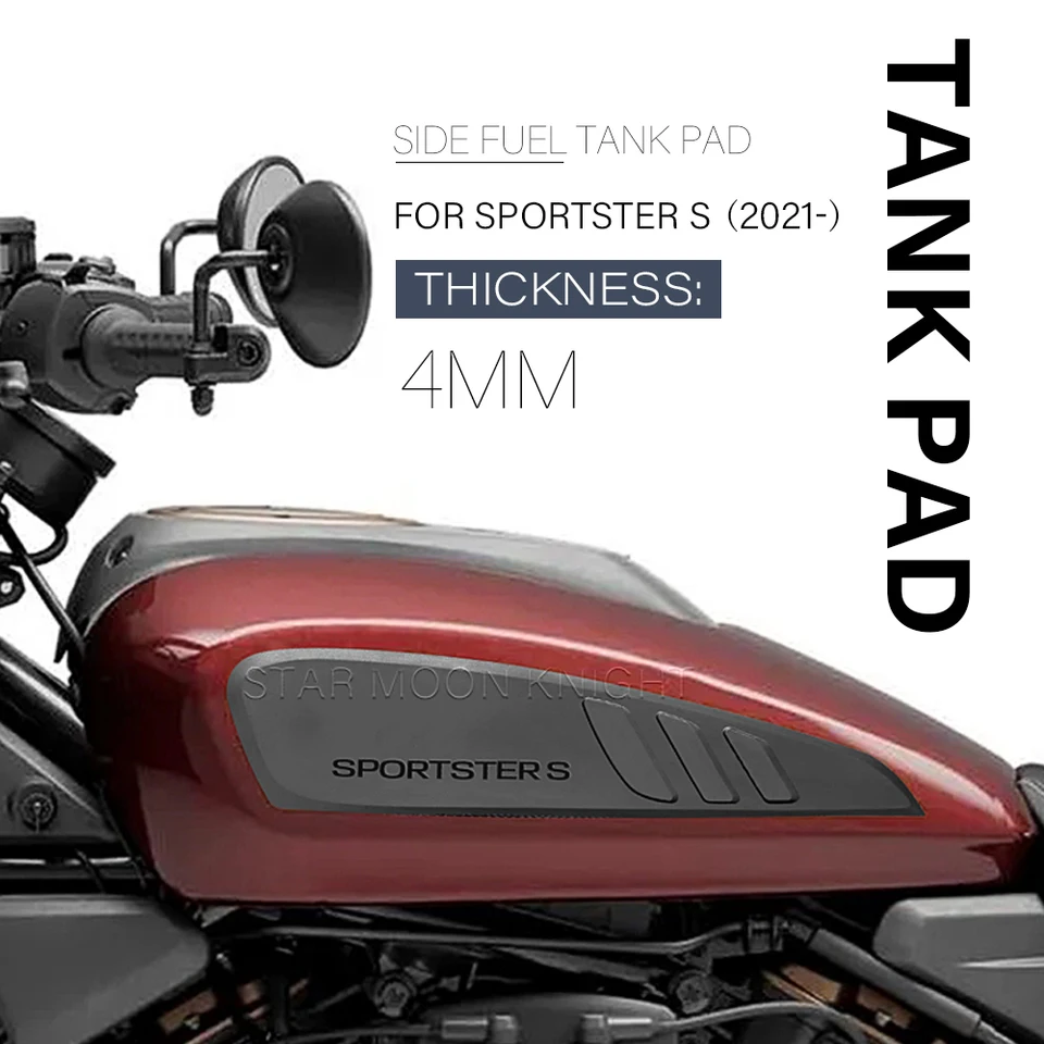 Bočná palivová nádrž chránič pre Sportster S 2021 2022 Motocykel, ktoré nekĺzli nálepky nálepky plynové plynové koleno Trakčné podložky Tankpad