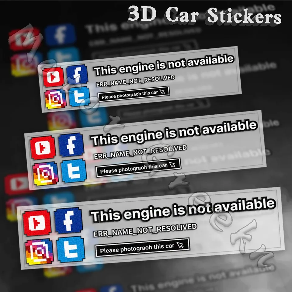 Bočné prúžky nepremokavé obtlačky motocykla automobil s priehľadným automobilom 3D nálepky Twitter Instagram Youtobe Facebook