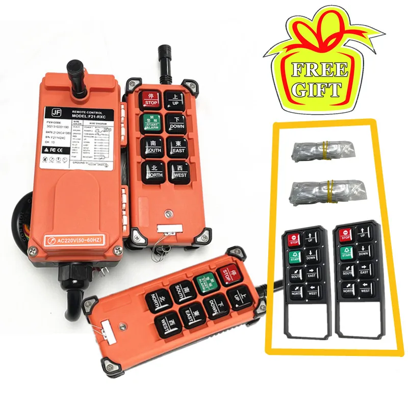 BR es ru WAREHOUSE 220V 380V Priemyselný zdvihák Crane Diaľkové ovládanie F21-E1B Zdvíhací žeriav 2 vysielače 1RECEIVER