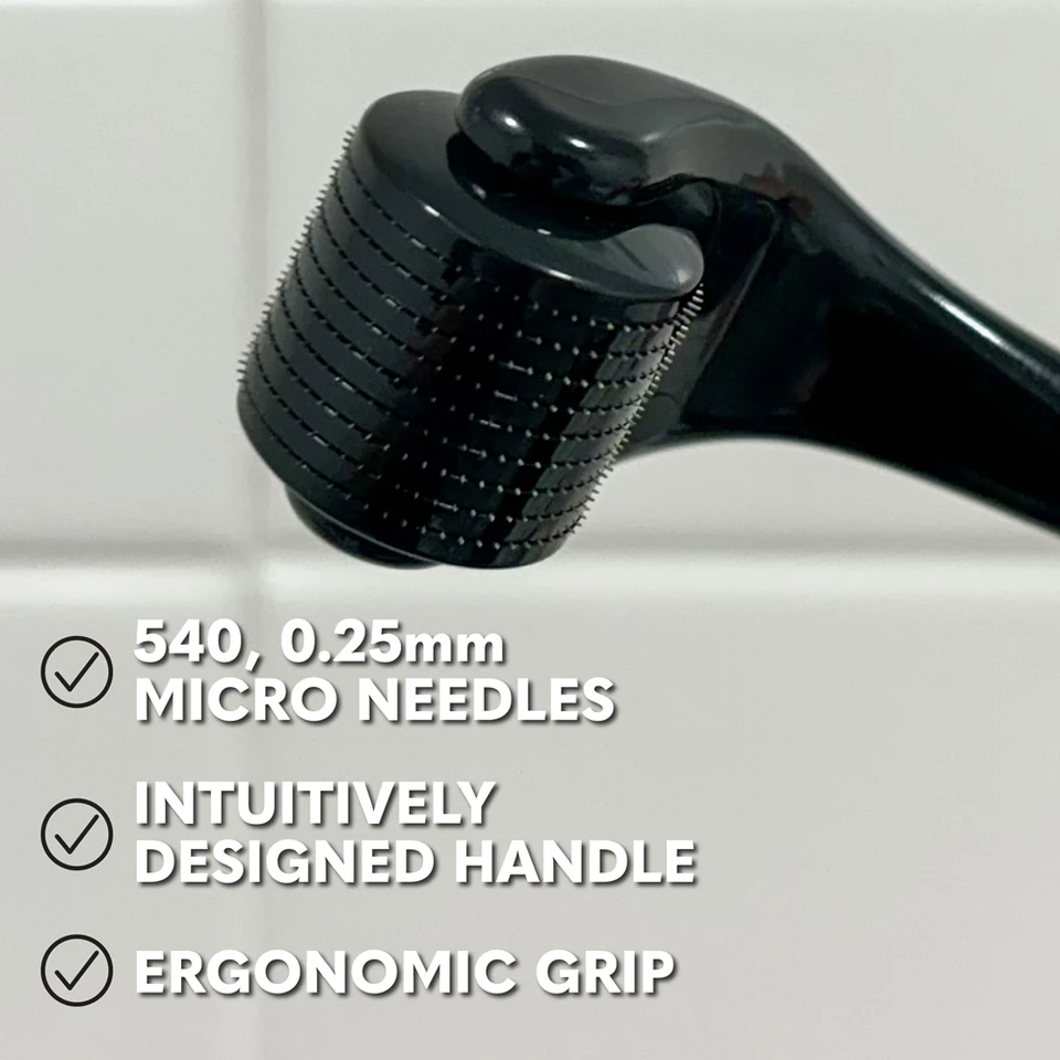 Brada Derma Roller Face Body a pokožka hlavy Microneedling Muži a ženy 540 Titániové mikroneedles brady Rast Hair Hair Rast