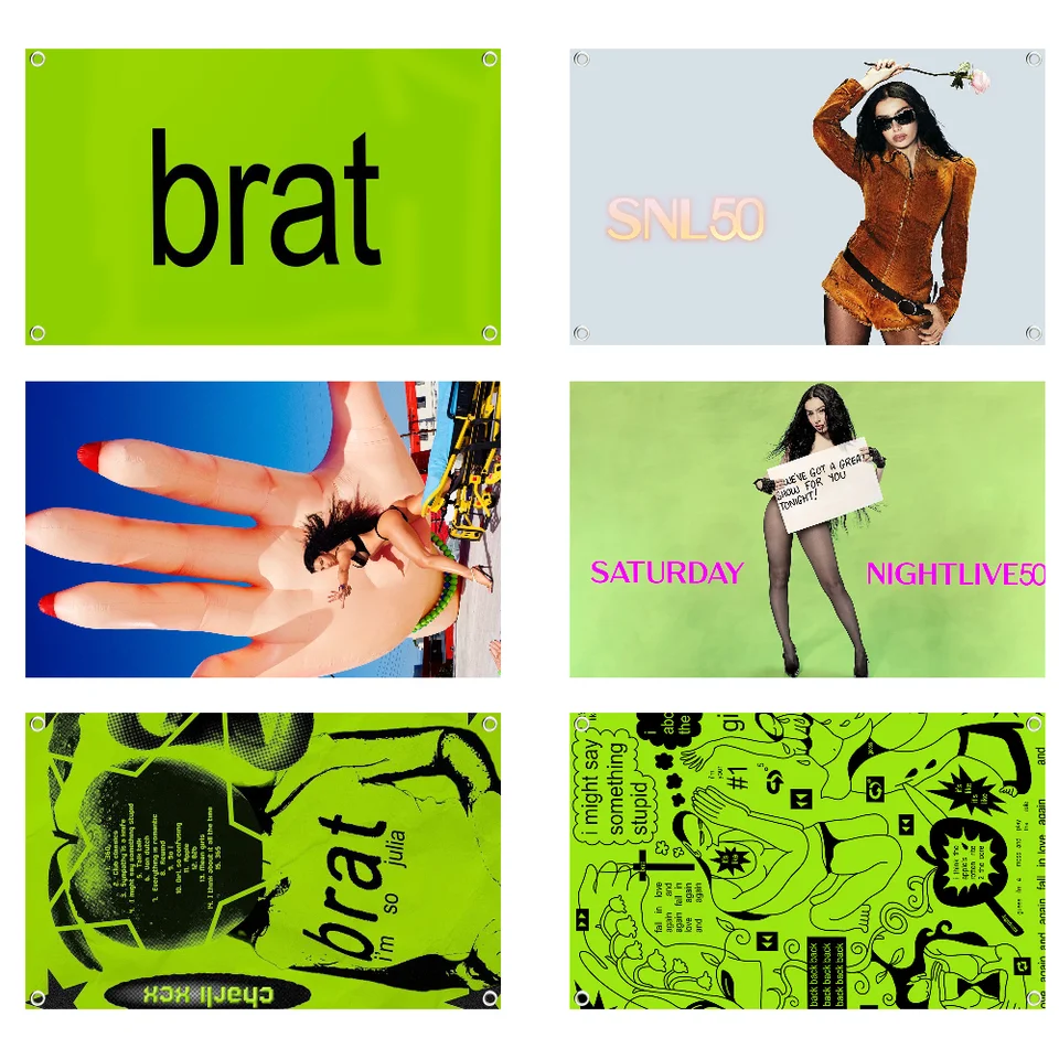 Brat c-charli xcx vlajka vnútorná vonkajšia dekoratívna stena domáci dekor látky Banner stena pre dospievajúce dievča spálne internát