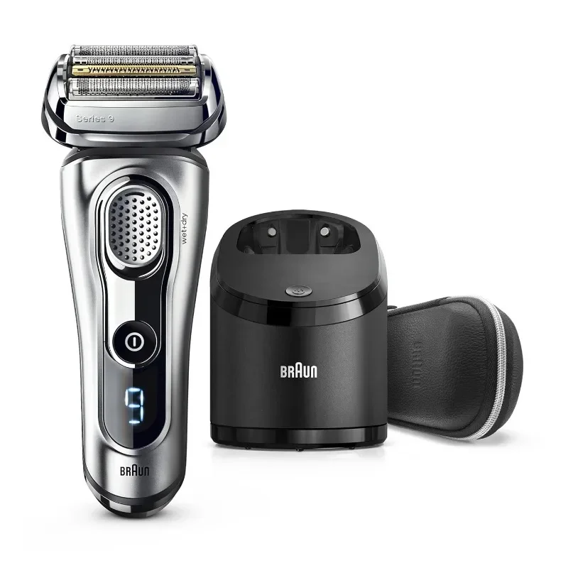 Braun Electric Razor pre mužov Fóliový holiaci strojček s presným bradovým zastrihávačom, nabíjateľné, mokré a suché, čisté a nábojové stanice