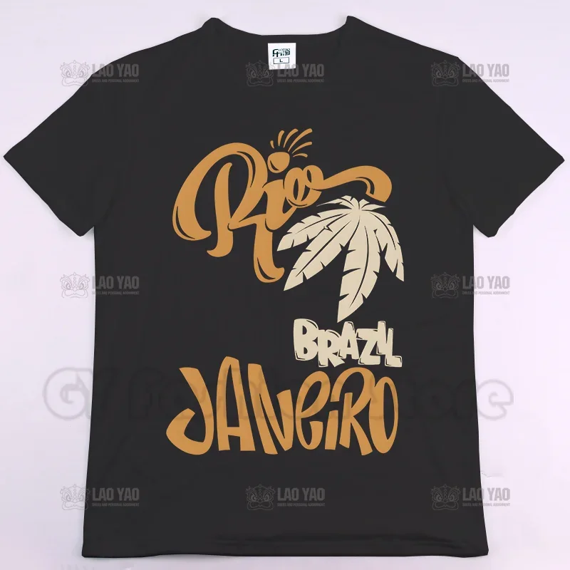 Brazília Janeiro Hot Predaj letné tlačené tričko Unisex Street Wear Casy Men Dámske tričká módne vrcholy