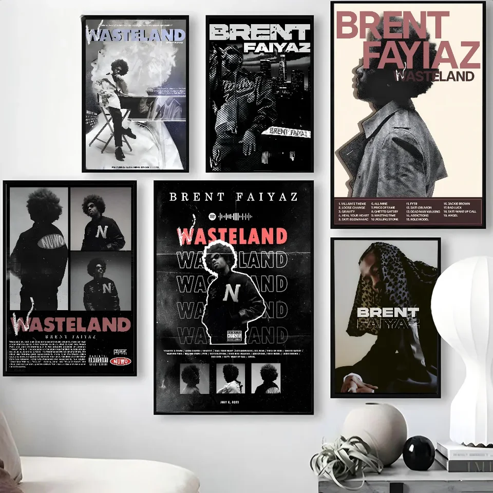 Brent Faiyaz 'Wasteland Music Plagát plagát papier papier domov obývacia izba spál