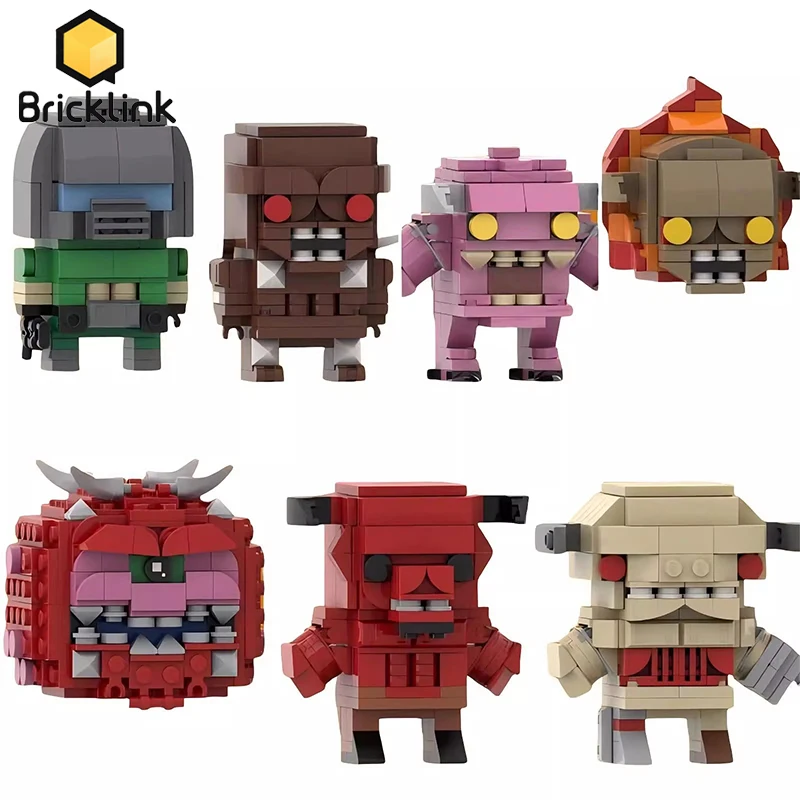 Bricklink MOC nápady hra doomed 1993 Akčné figúrky Brickheadz Sety Cyberdemon Cacodemon Building Buding Blcoks Kid Hračky Halloween Darček