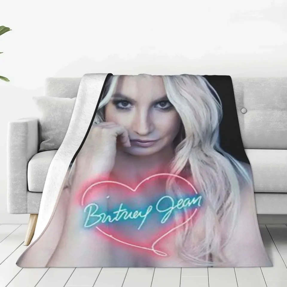 Britney Spears flanel prikrývka Kvalita super mäkká speváčka herečka Hádza prikrývka zimná piknik vonku vonku vtipná lôžko