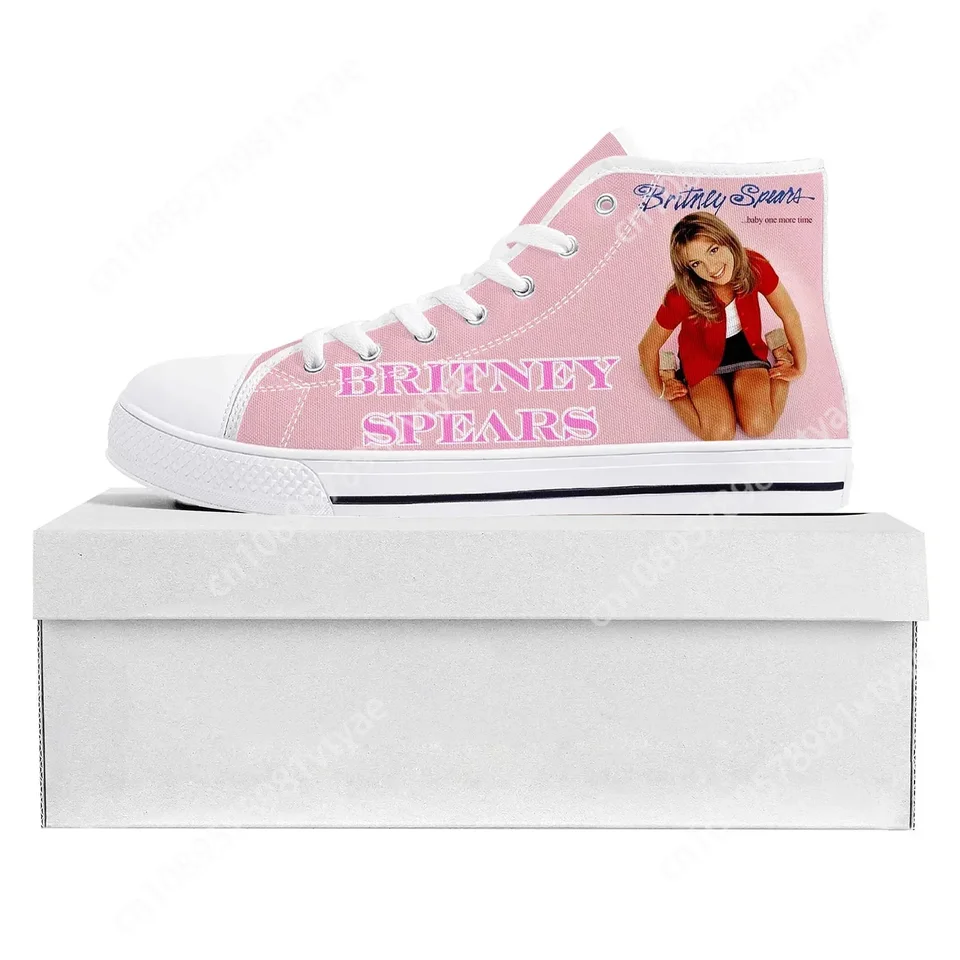 Britney Spears High Top kvalitné tenisky pánske dámske teenager plátno prispôsobené teniská neformálne pár obuv Vlastná topánka