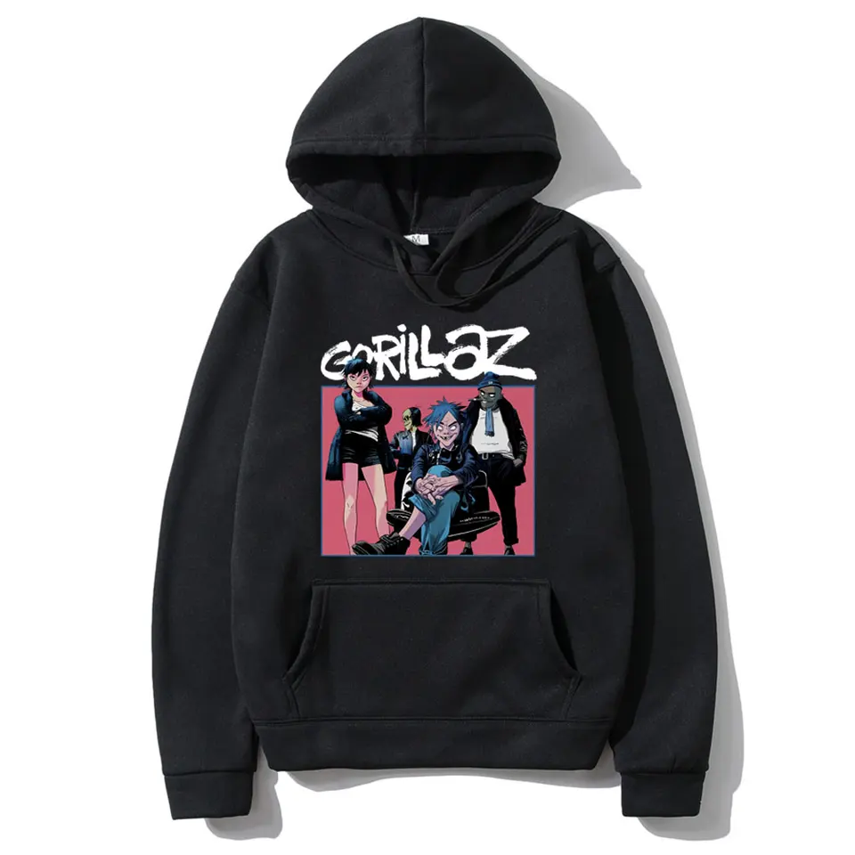 Britské virtuálne kapely Gorillaz Hoodie Jeseň Zimné mužy Ženy Vintage karikatúra Mikina Muž Hip Hop Hop Rock Gothic Hoodies