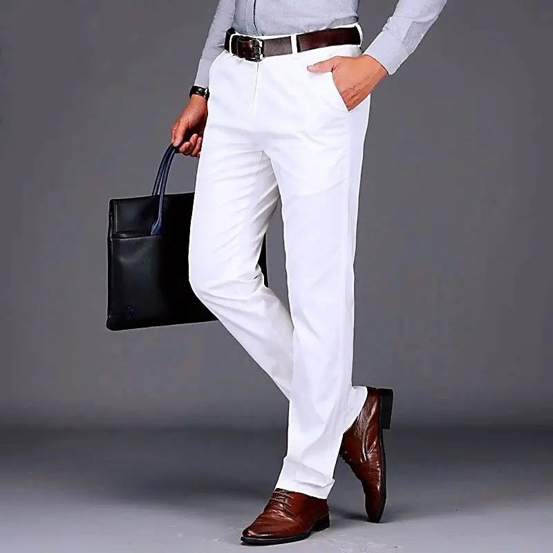 Britský štýl Muži vysoko kvalitné neformálne šaty nohavice Pant Men Design Slim nohavice Formálne kancelárske spoločenské svadobné šaty obleky Pant S10