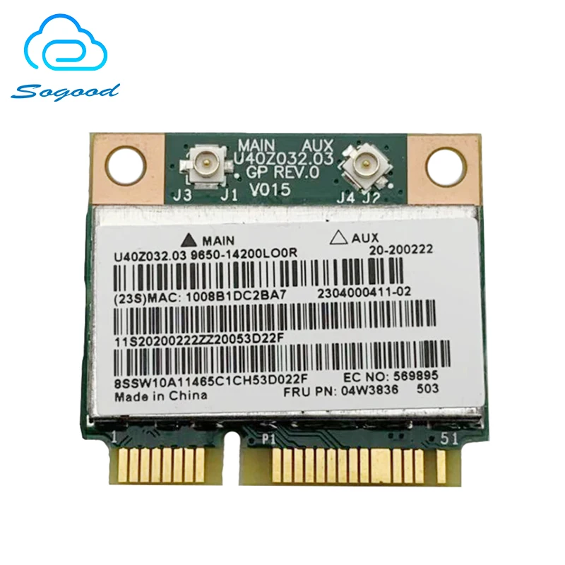 Broadcom BCM943142HM BT4.0 WiFi Wireless Network Card pre Lenovo G400 G410 G500 G510 G405 G505 E431 E531 E430C E145 FRU 04W3836