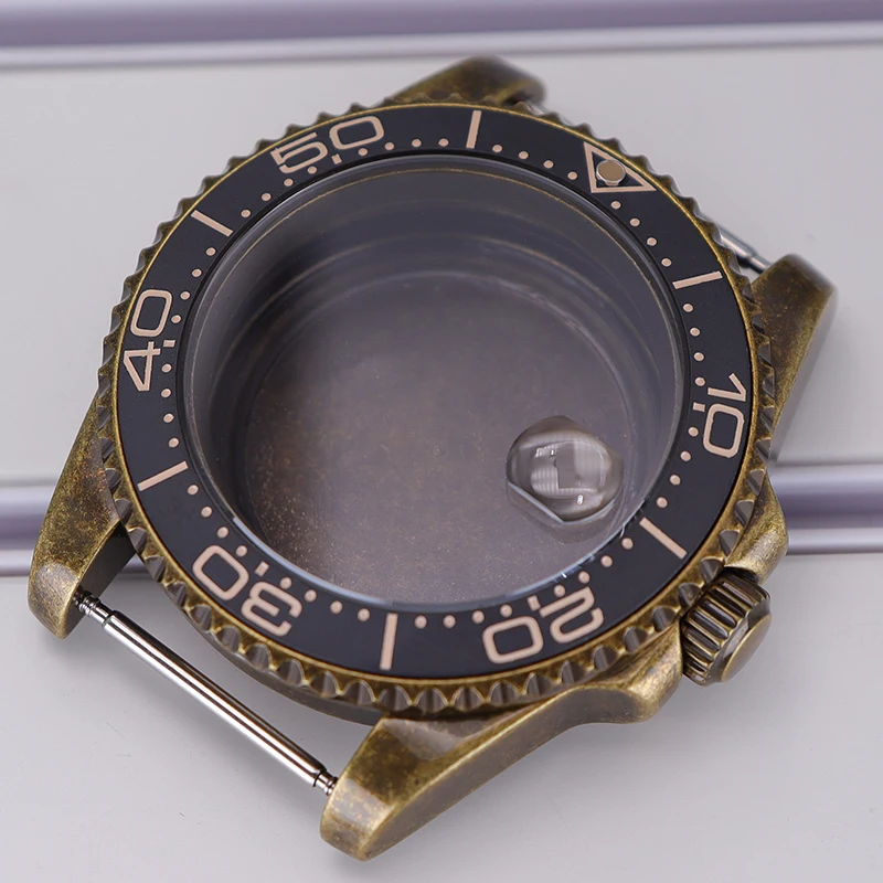 Bronz 40 mm pánske puzdro Sapphire Crystal Glass pre Seiko NH34 NH35 NH36 NH38 MOHING 28,5 mm