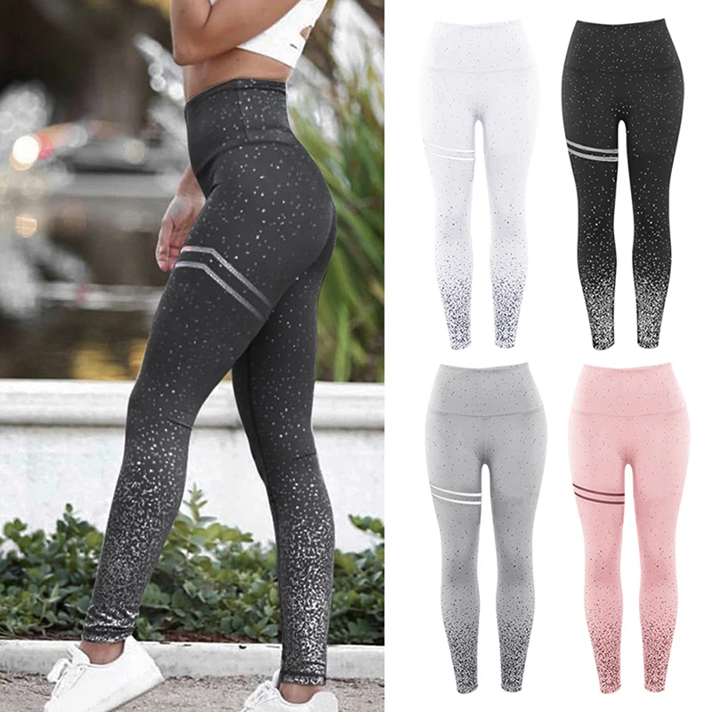 Bronzing s vysokým pásom punka dot slim nohavice na športové legíny telocvičňa Fitness Running jogging jogy nohavice pre dámske pančuchy