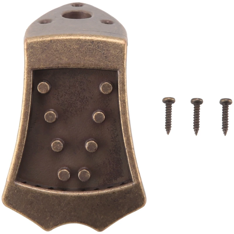 Bronzový kovový trojuholník Mandolin Tailpiece diely pre 8 strunových klenutých horných mandolínov