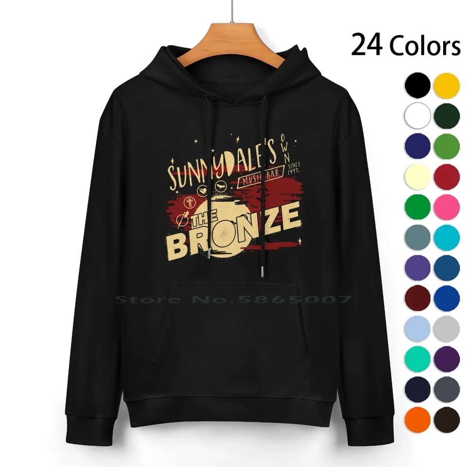 Bronzový čistý bavlnená kapucňa sveter 24 farieb Buffy Vampire Bronz 100% bavlnená kapucňa pre ženy unisex