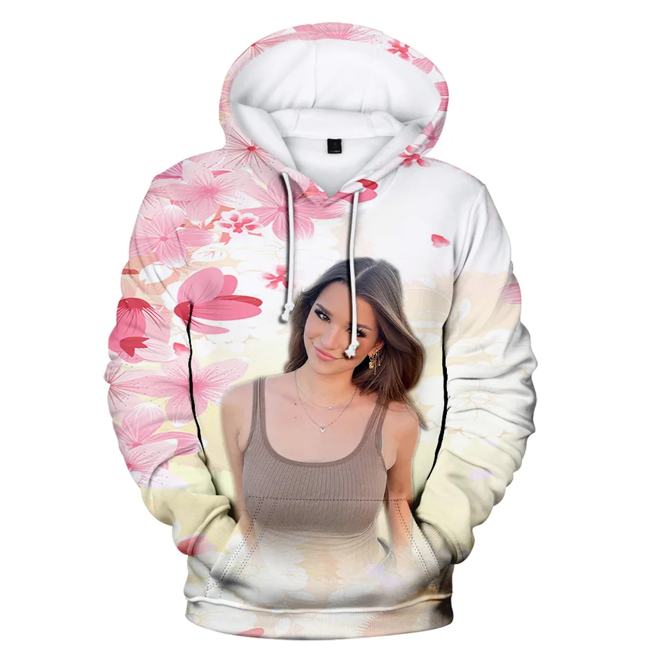 Brooke Monk Hoodie Youtuber Youtuber s dlhým rukávom Ženy Muži s kapucňou Harajuku Streetwear 3D oblečenie