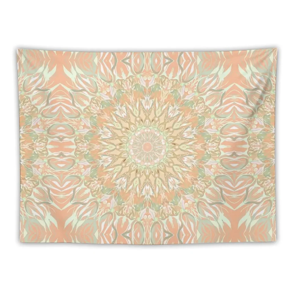 Broskyňa boho mandala pastel digitálny dizajn tapisérie kobercové koberce tapety domáce dekorácie veci na vyzdobenie gobelínu v miestnosti