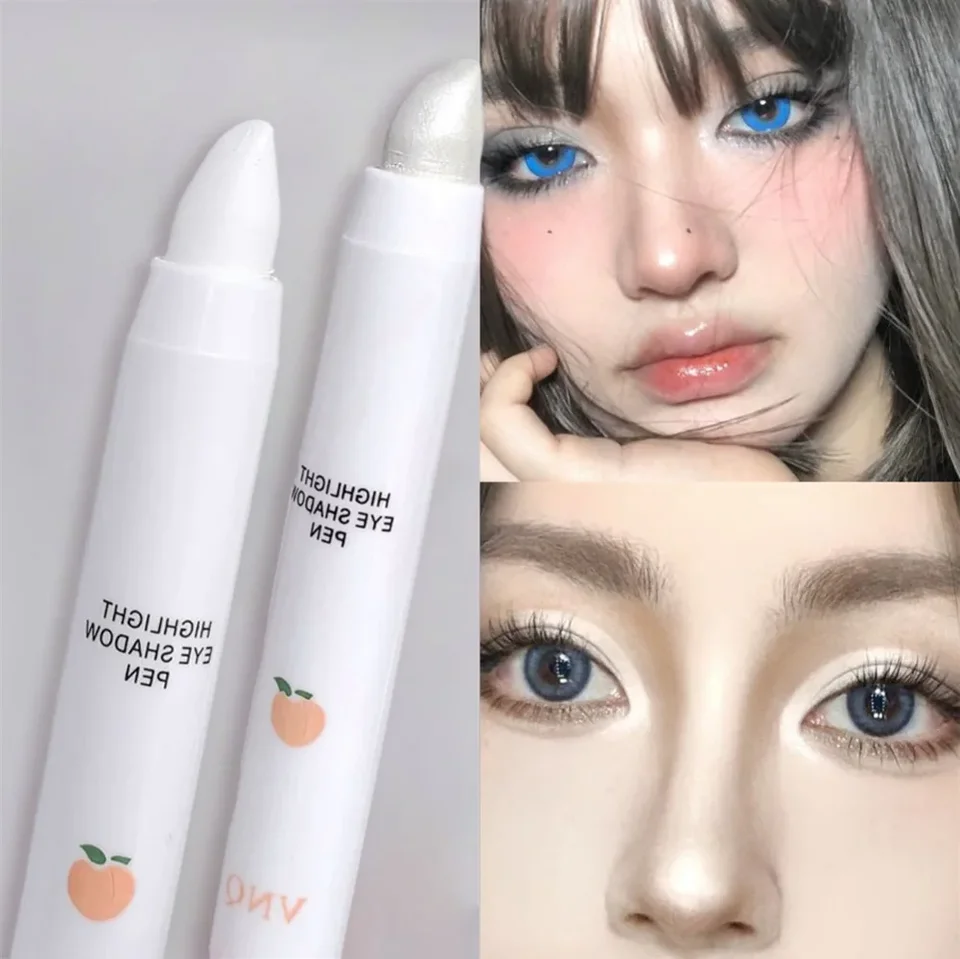 Broskyňa matné biele očné tieň ležiace morušové trblietky lesk zvýrazňovača tyčinky make -up nepremokavá perla rozjasňujú oči roh roh kozmetika