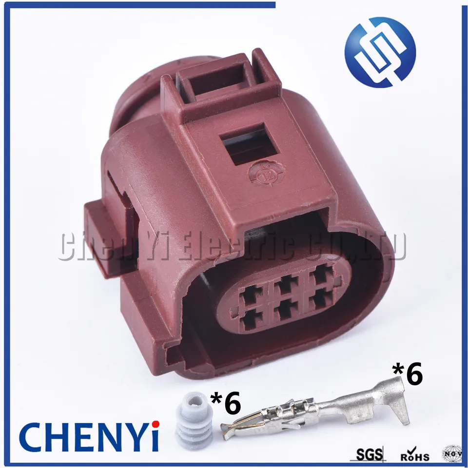 Brown 1 Set 6 PIN 1,5 mm ženský automobilový vodotesný konektorový postroj Plug 1J0973713A 1J0 973 713 A 1J0973713 1J0 973 713A