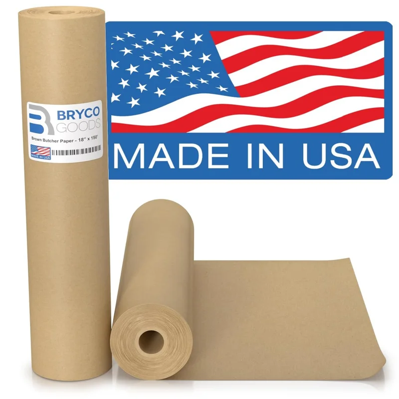 Brown Butcher Paper Roll, 18 palcov x 150 stôp, nevylepšený, nepotiahnutý, nezasiahnutý, kraftový papier s potravinami, fajčenie, fajčenie