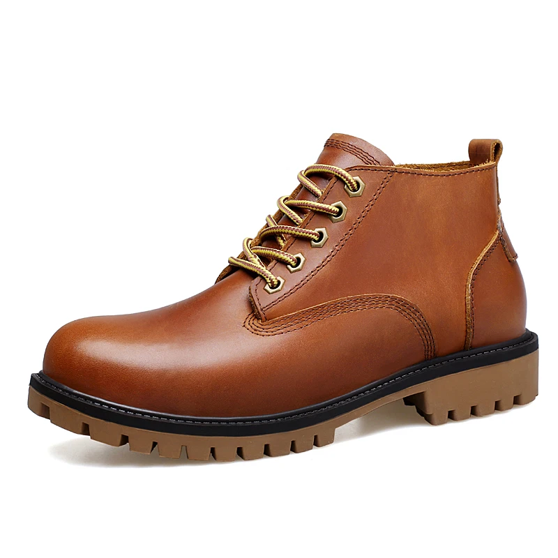 Brown Chukka Boots Men Originálny kožený luxusný dizajn členok šnurovanie vysoké top formálne šaty topánky