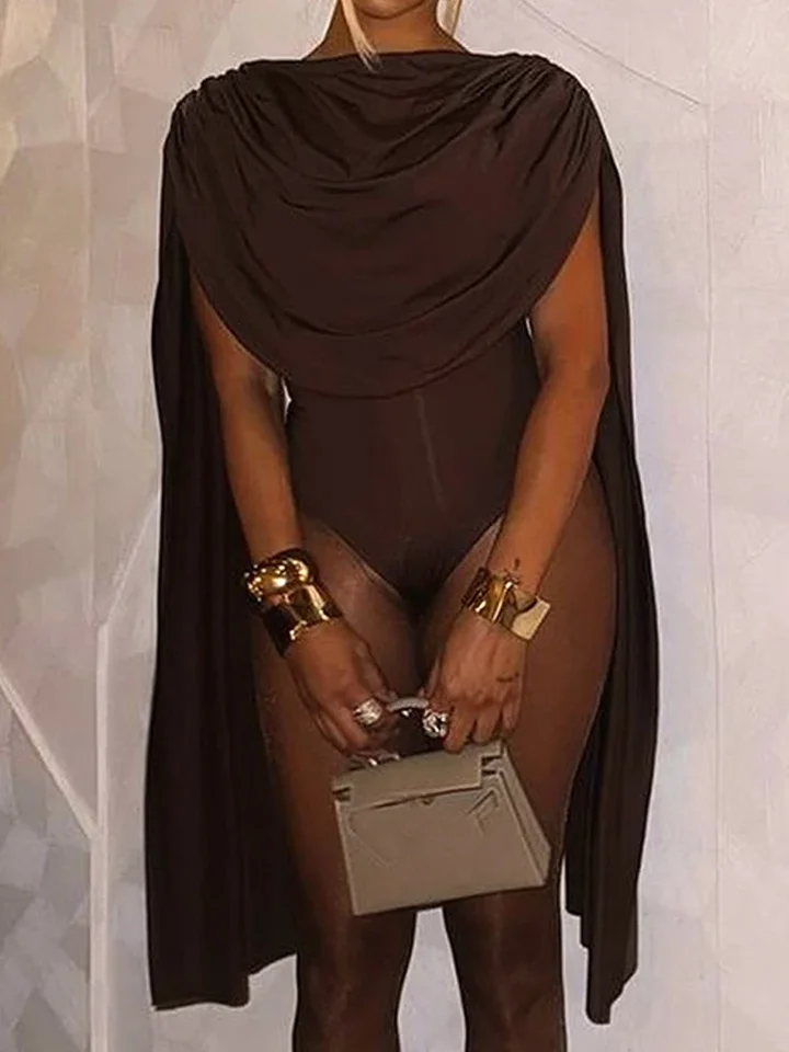 Brown Sexy Ruffled Collar Consinguits Women Rompers 2025 Nový jarný módny bez rukávov bez rukávov jednostupňové úpravy ženských klubových oblečení