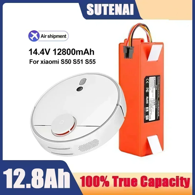 BRR-2P4S-5200S 14.4V 12800MAH Robotický vysávač Výmena batérie pre Xiaomi Roborock S55 S60 S65 S50 S51 S5 Max